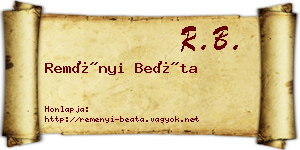 Reményi Beáta névjegykártya