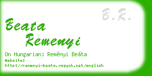 beata remenyi business card